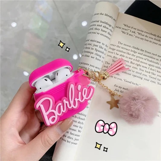 Gadgetshor 3D Silicone Airpods Case Barbie Series