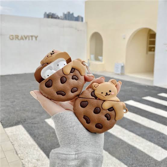 Gadgetshor 3D Silicone Airpods Case Cookie Bear Series