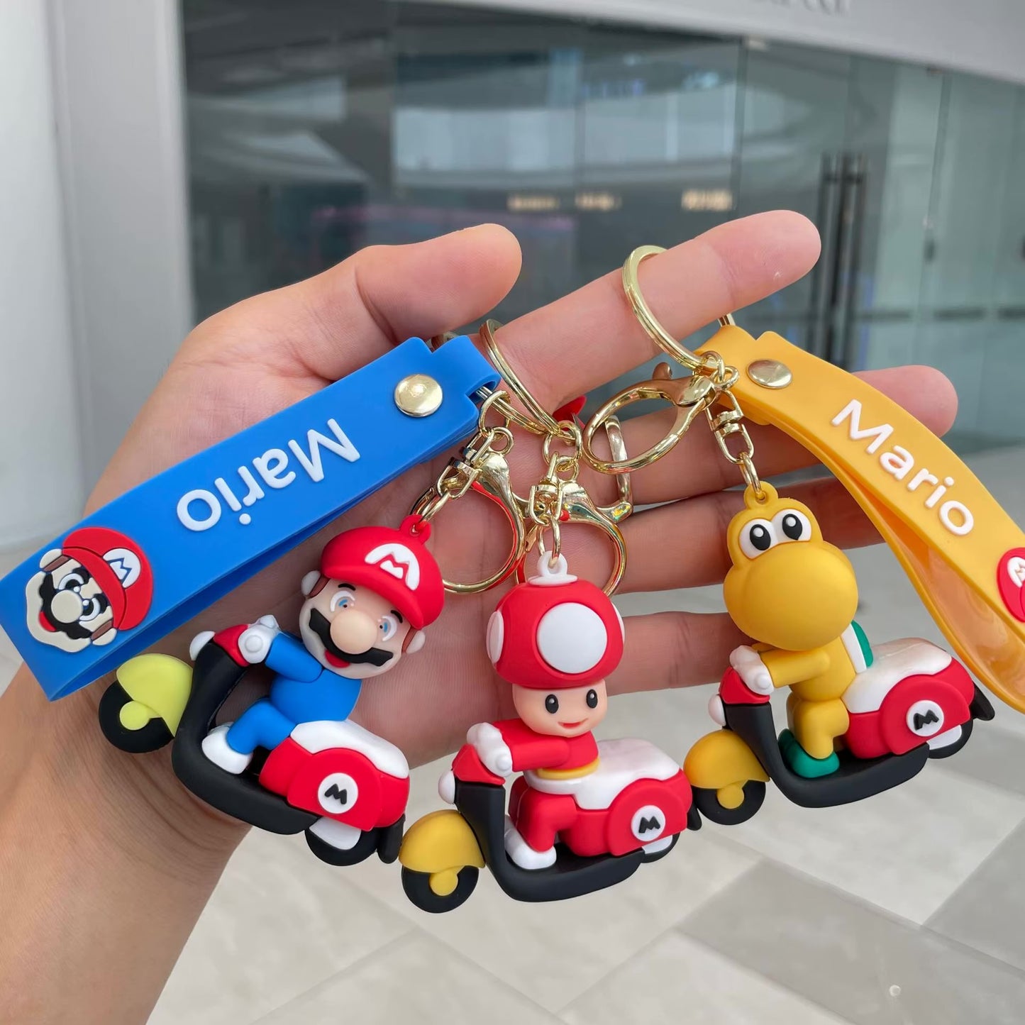 Gadgetshor Cute 3D Key Chain Mario Motorcycle