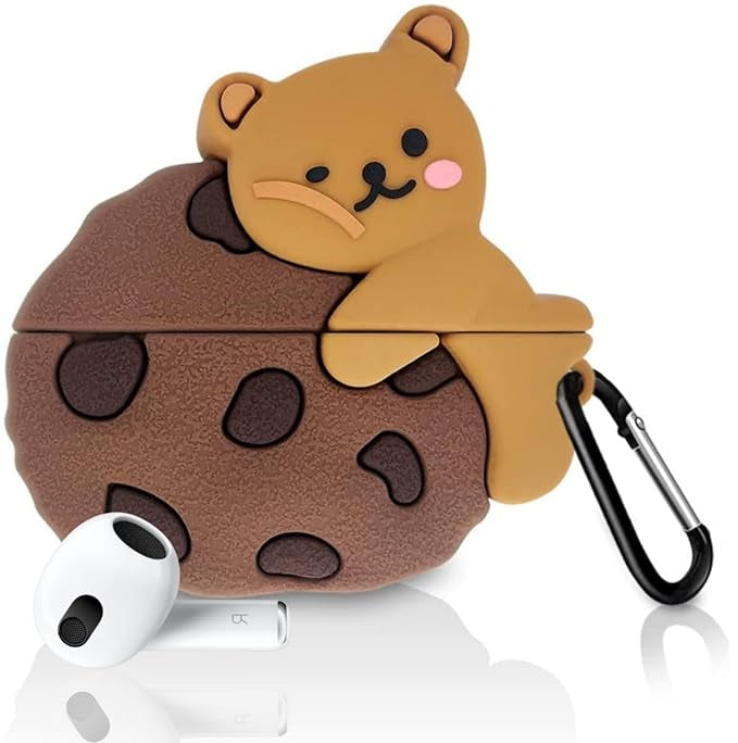 Gadgetshor 3D Silicone Airpods Case Cookie Bear Series