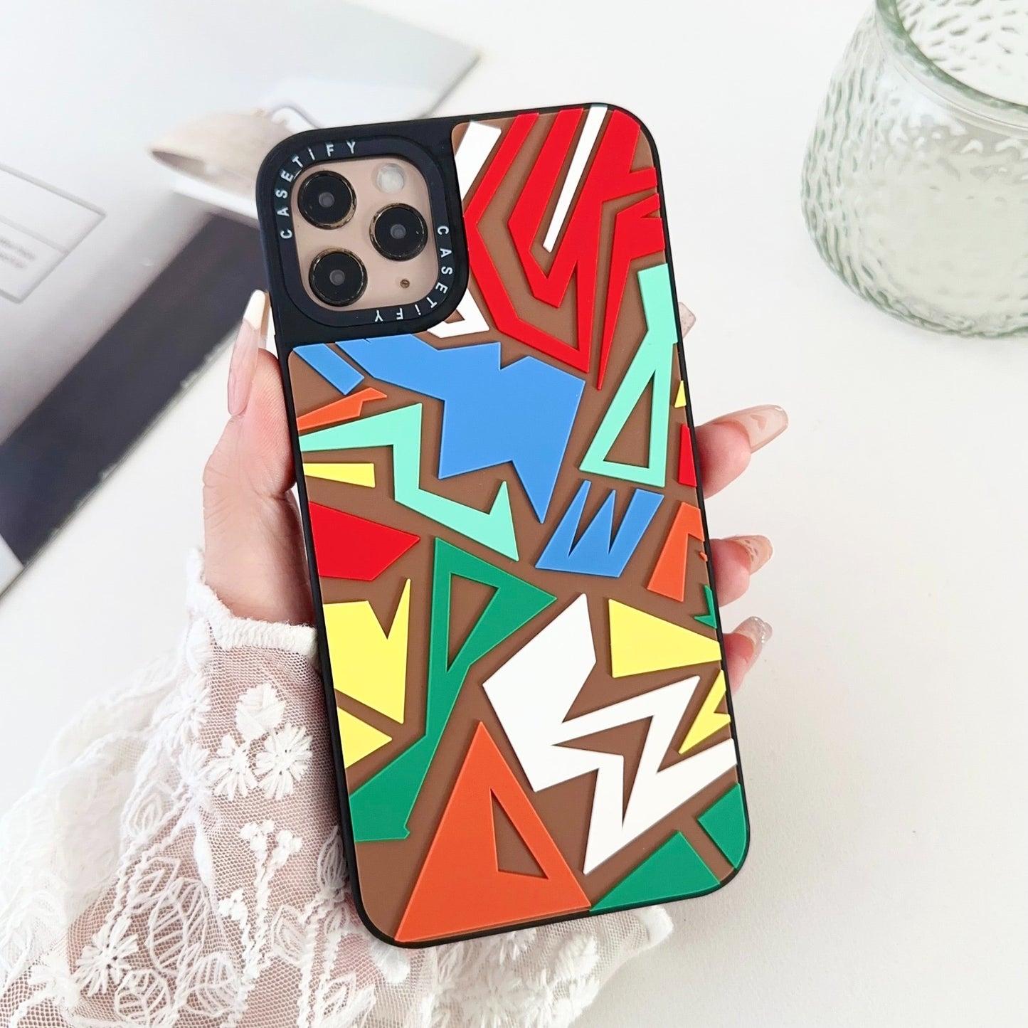 Gadgetshor 3D Silicone Zig Zac Series Back Case for iPhone