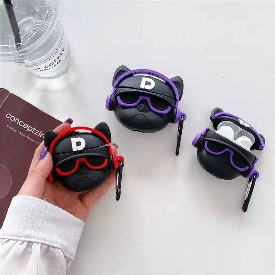 Gadgetshor 3D Silicone Airpods Case Hip-Hop Bulldog Series