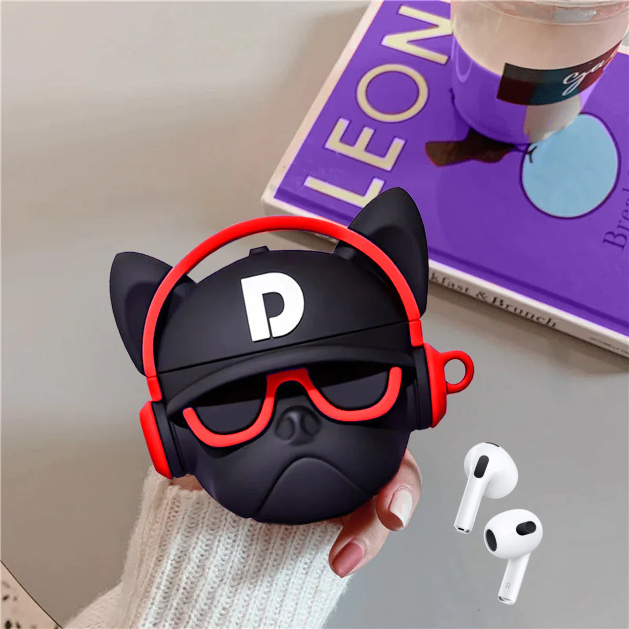 Gadgetshor 3D Silicone Airpods Case Hip-Hop Bulldog Series