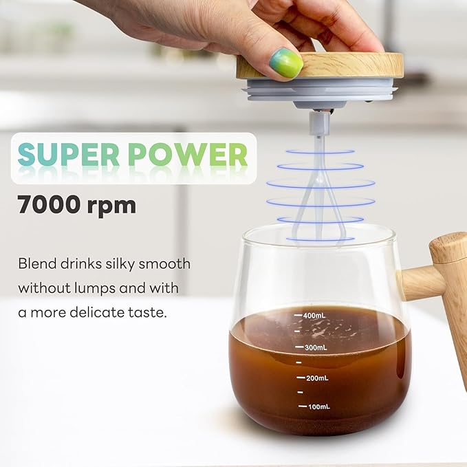 Gadgetshor Multipurpose Self Stirring Coffee Mug, Glass Electric Self Mixing Cup with Lid & Handle, 400ml Auto Self Stirring Cup to Stir Coffee, Mixed Milk, Powder