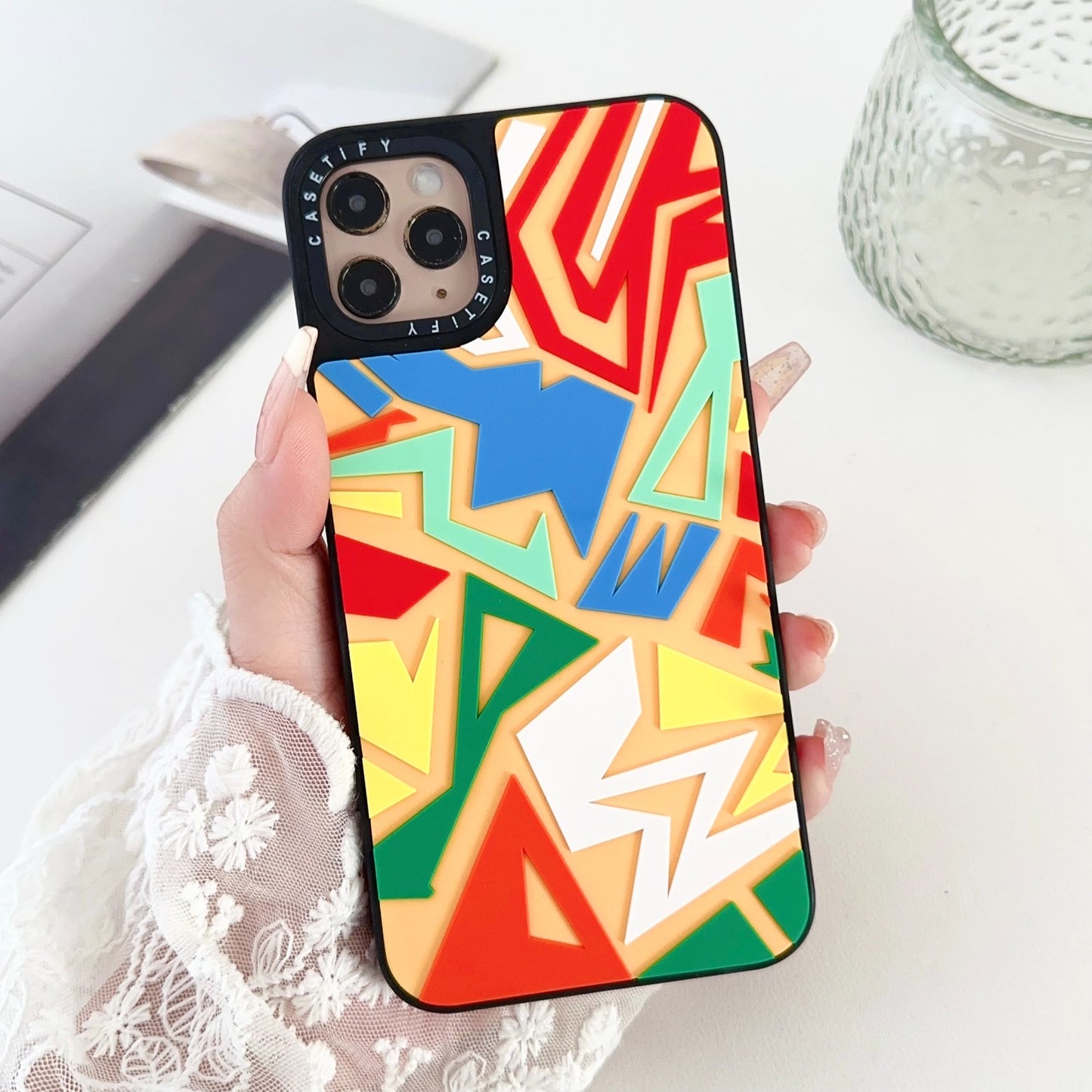 Gadgetshor 3D Silicone Zig Zac Series Back Case for iPhone
