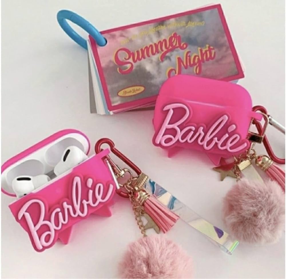 Gadgetshor 3D Silicone Airpods Case Barbie Series