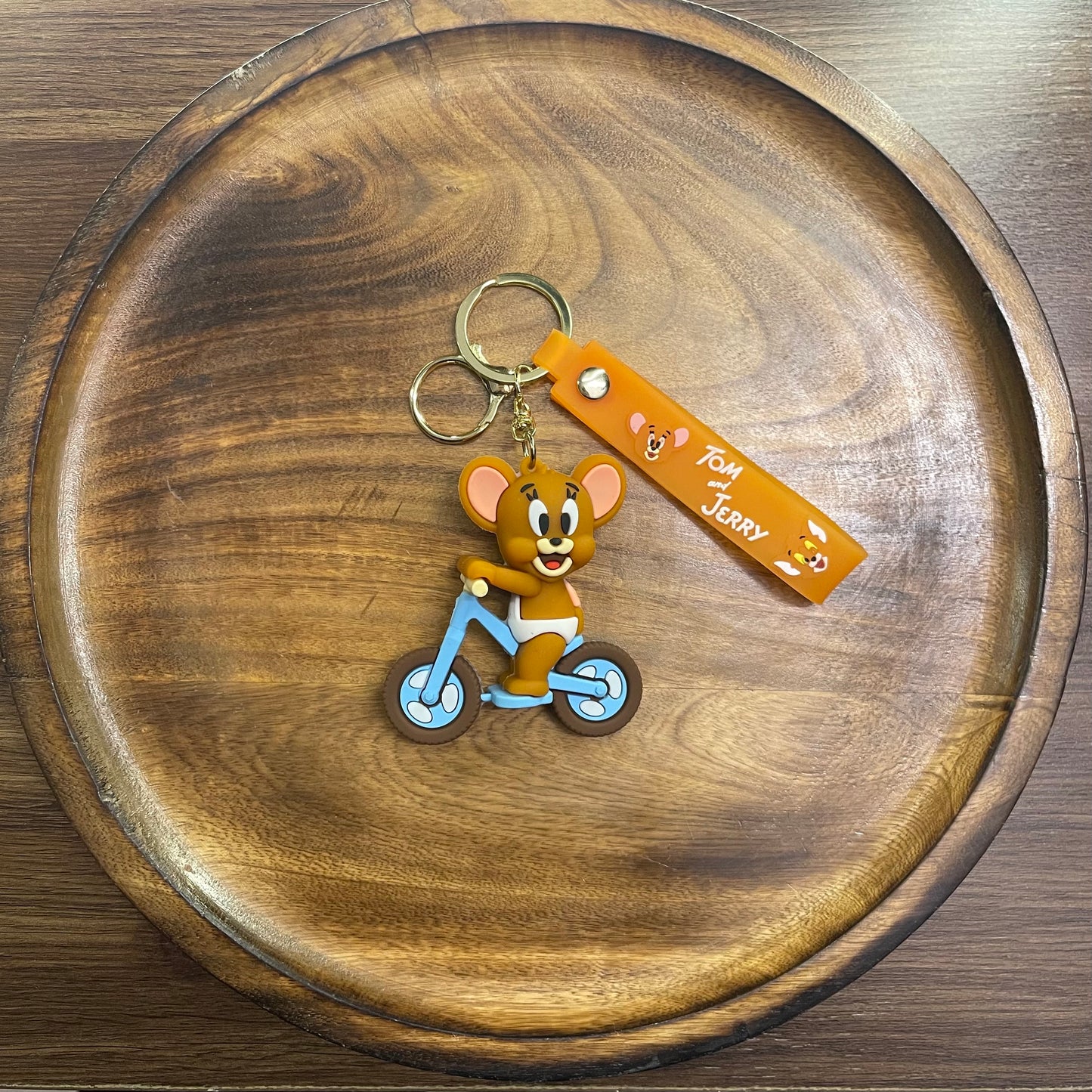 Gadgetshor Cute 3D Key Chain Tom & Jerry Bicycle