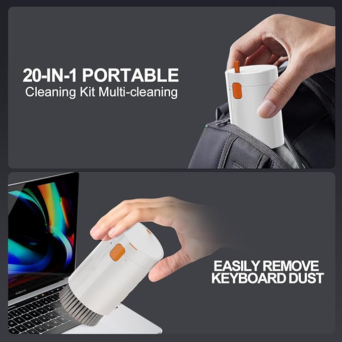 Gadgetshor 20-in-1 Multipurpose Cleaning Kit | Universal Cleaner for Smartphones, Laptops, Keyboards, Monitors, Earbuds, Cameras, and More | Microfiber Cloth, Spray Cleaner & Dust Removal Tools