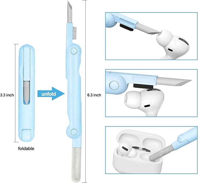 Gadgetshor 7-in-1 Multifunctional Electronic Cleaner Kit | Keyboard Cleaner Brush, Earbuds Cleaning Pen, Laptop & Phone Screen Cleaner, Key Puller, and Spray Bottle | Complete Cleaning Set for Electronics