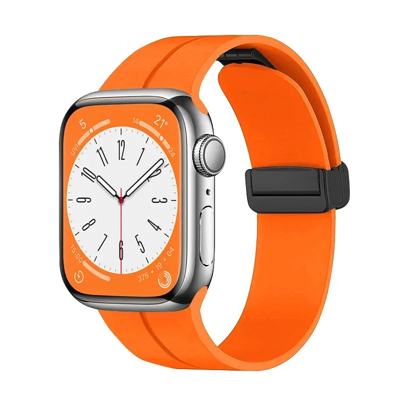 Gadgetshor Silicone Magnetic Strap Compatible with Apple Watch All Series (Watch Not Included)