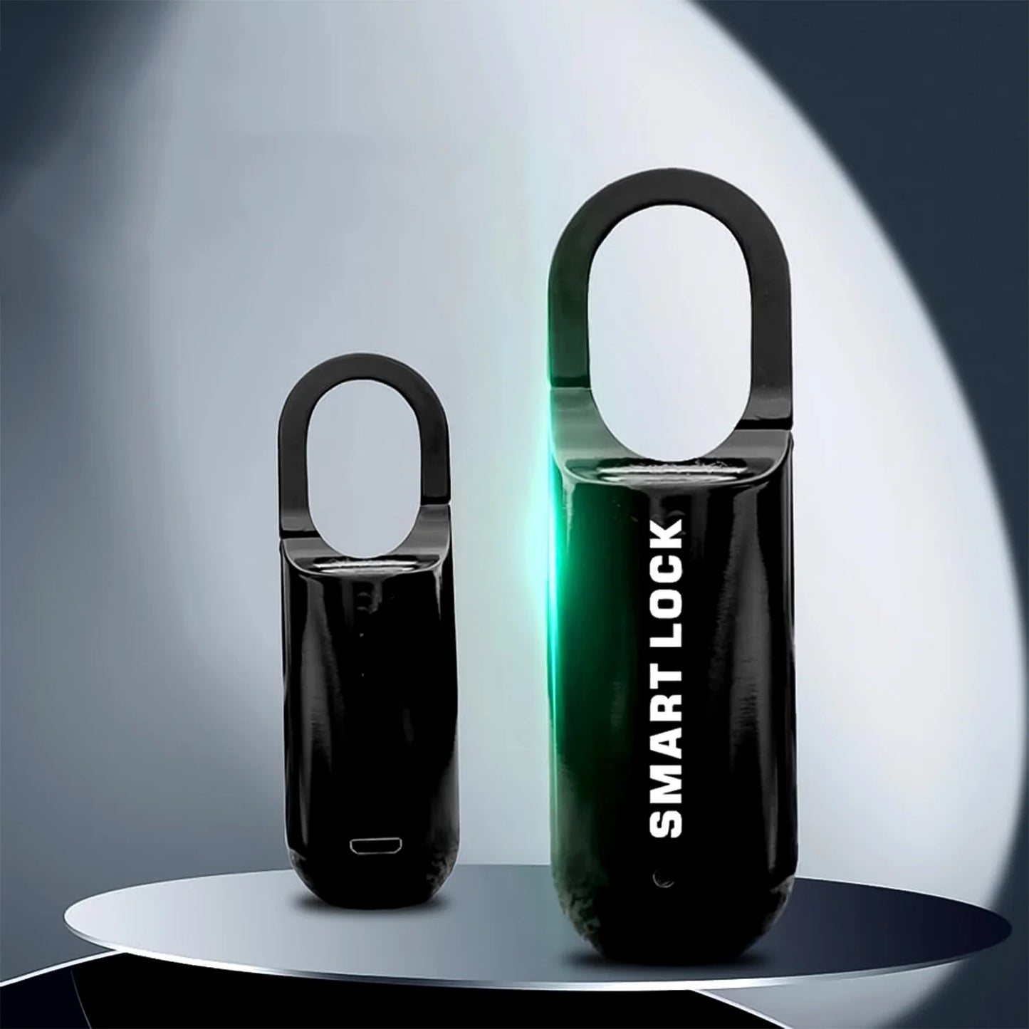 Gadgetshor Secure Fingerprint Padlock, Mini Padlock Fingerprint Lock, Long Standby Time USB Charge Keyless Padlock for Gym School Locker, House Door, Travel Luggage, Backpack (Pack of 1)