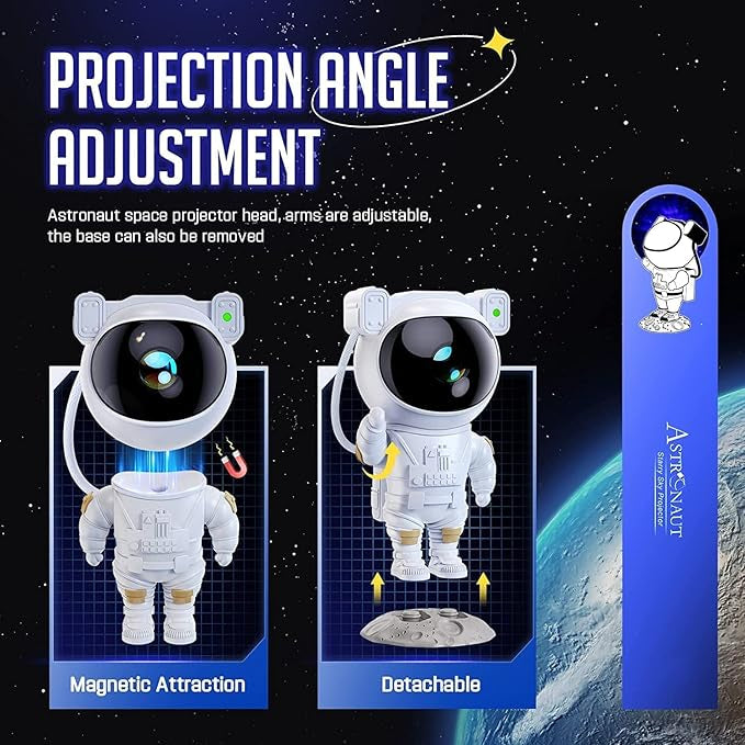 Gadgetshor Adjustable Galaxy Space Projector Light with Remote Control Spaceman Night Light Suitable for Gaming Room, Home Theater, Kids Bedroom