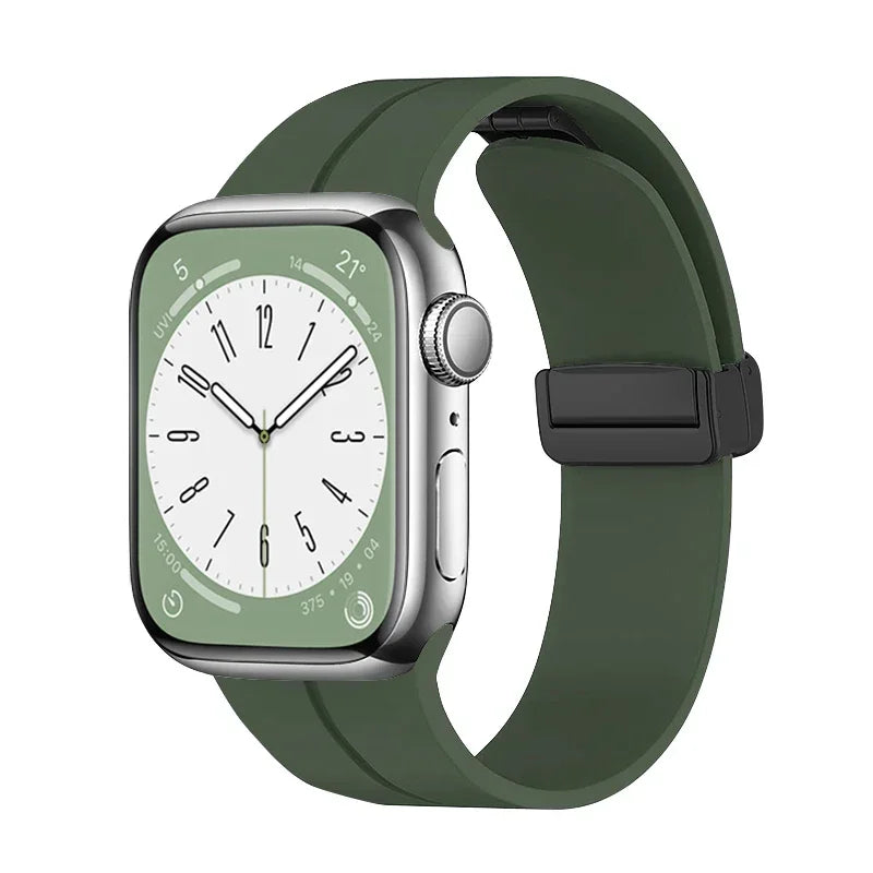 Gadgetshor Silicone Magnetic Strap Compatible with Apple Watch All Series (Watch Not Included)