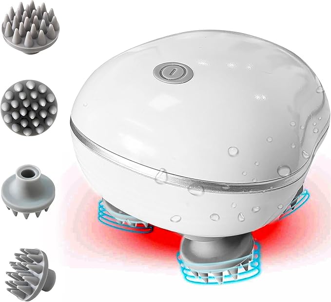 Gadgetshor Rechargeable Scalp Massager – 3-Speed Head & Body Massage Machine | Hair Growth & Stress Relief | Portable & Handheld (Random Color)