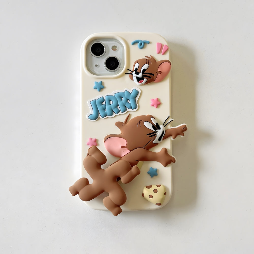 Gadgetshor 3D Silicone Tom & Jerry Running Cartoon Cases for iPhone