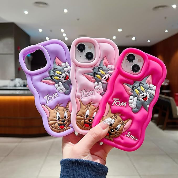 Gadgetshor 3D Silicone Tom & Jerry Cases for iPhone