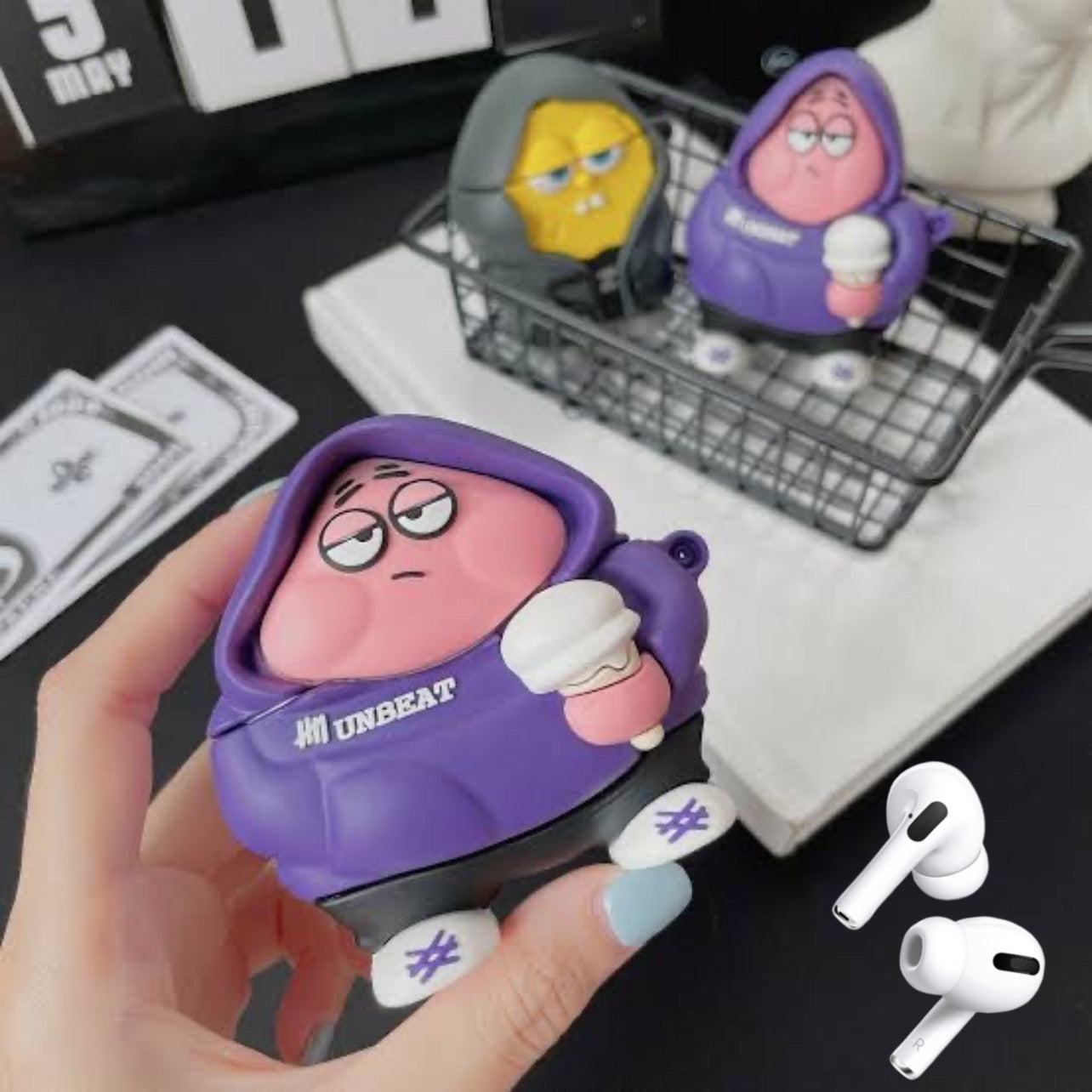 Gadgetshor 3D Silicone Patrik & Sponge-Bob AirPods Cases Series