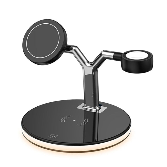 GADGETSHOR 3 in 1 Wireless Foldable Fast Charger with RGB Light Wirless Charging for iPhone, Airpods & iWatch