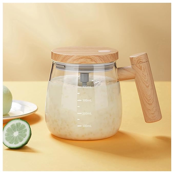 Gadgetshor Multipurpose Self Stirring Coffee Mug, Glass Electric Self Mixing Cup with Lid & Handle, 400ml Auto Self Stirring Cup to Stir Coffee, Mixed Milk, Powder