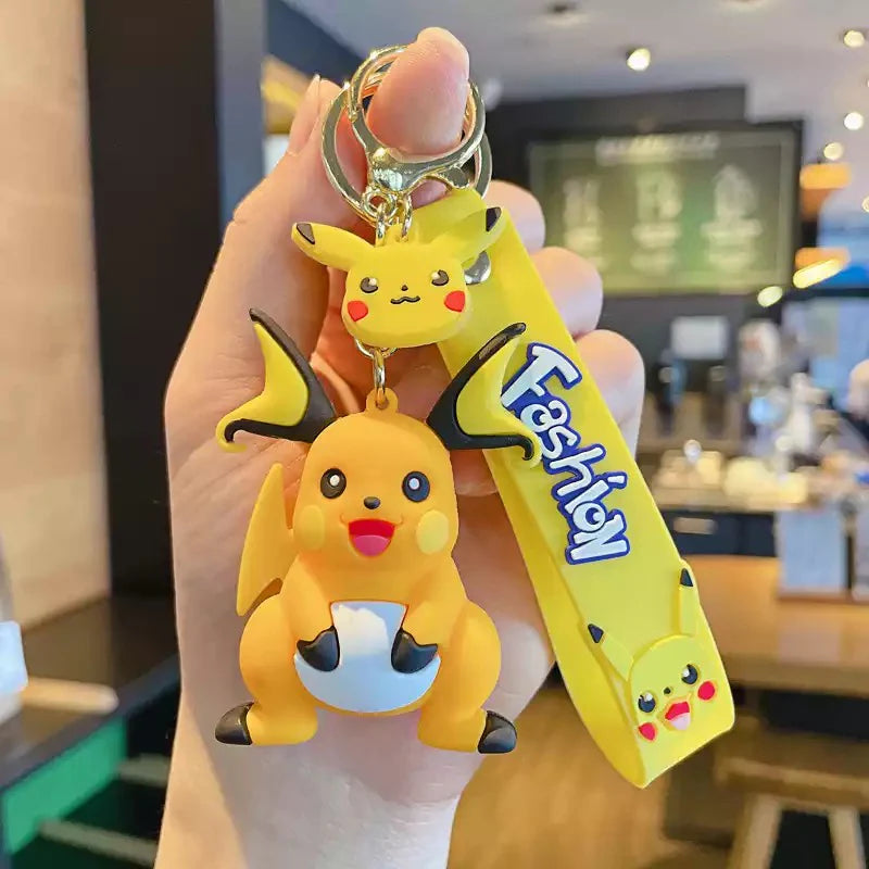 Gadgetshor Cute 3D Key Chain Pikachu Family