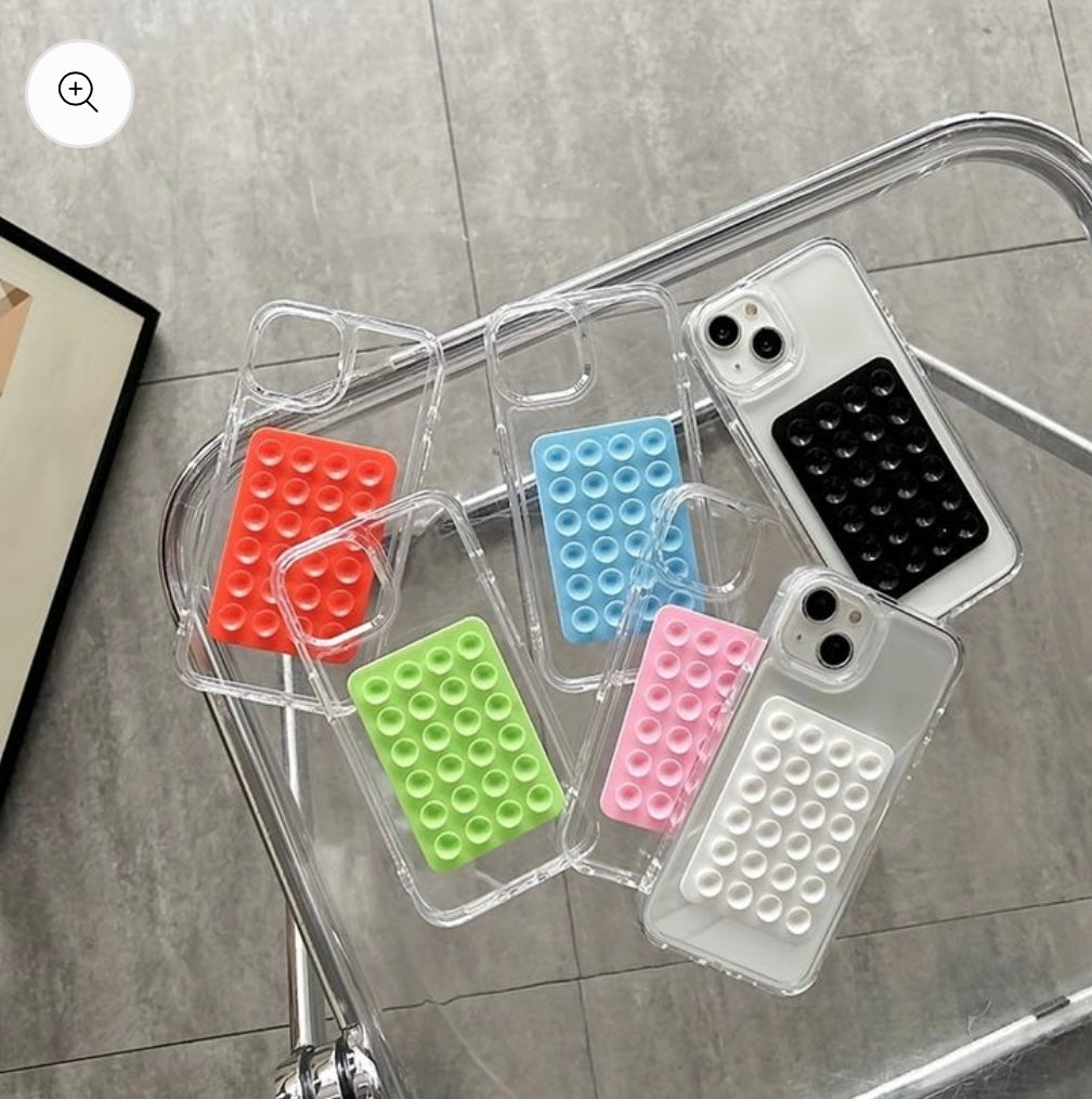 Gadgetshor Sticky Phone Stand Silicone Suction Phone Case Mount, Content Creator Essentials for Videos