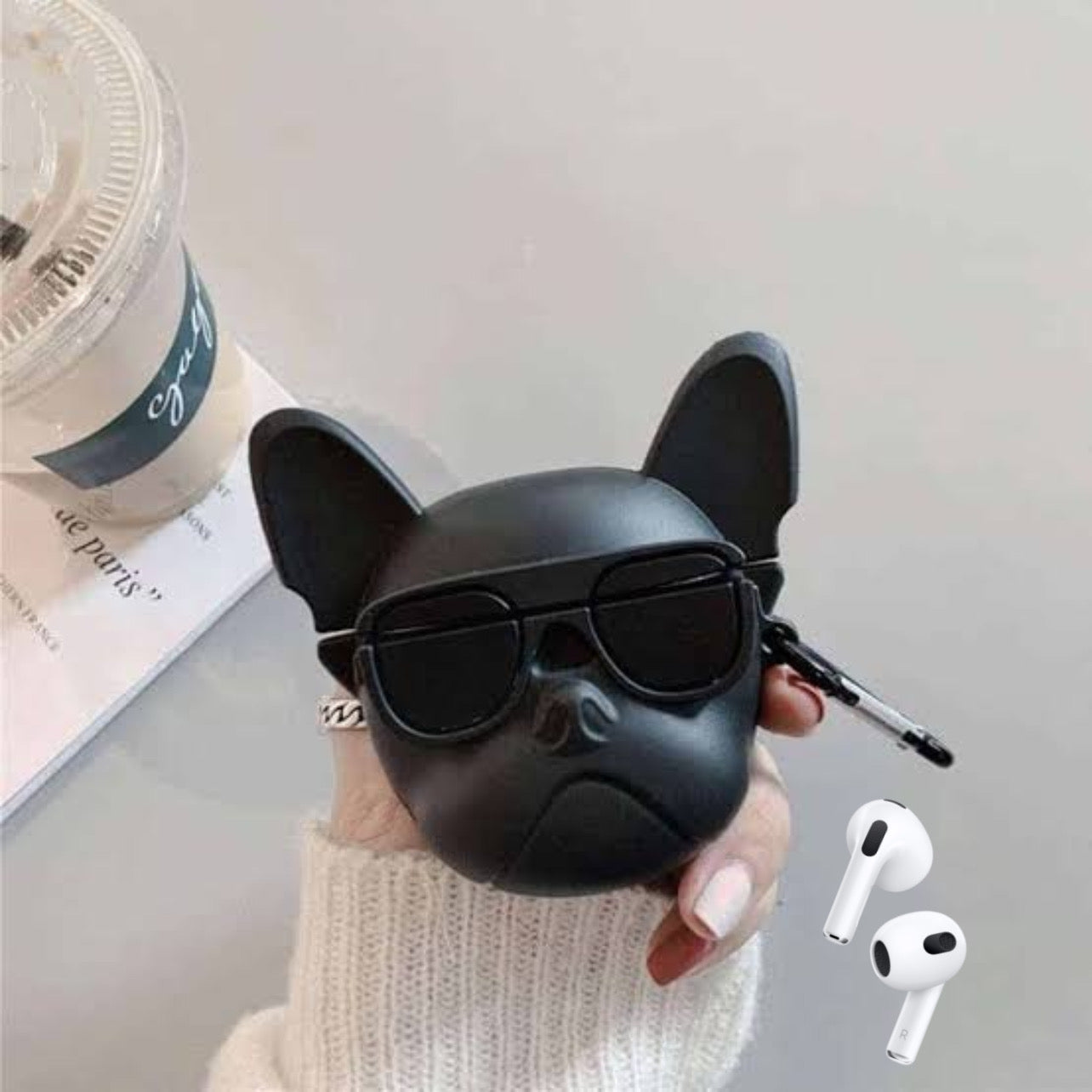 Gadgetshor 3D Silicone Airpods Case Bulldog Series