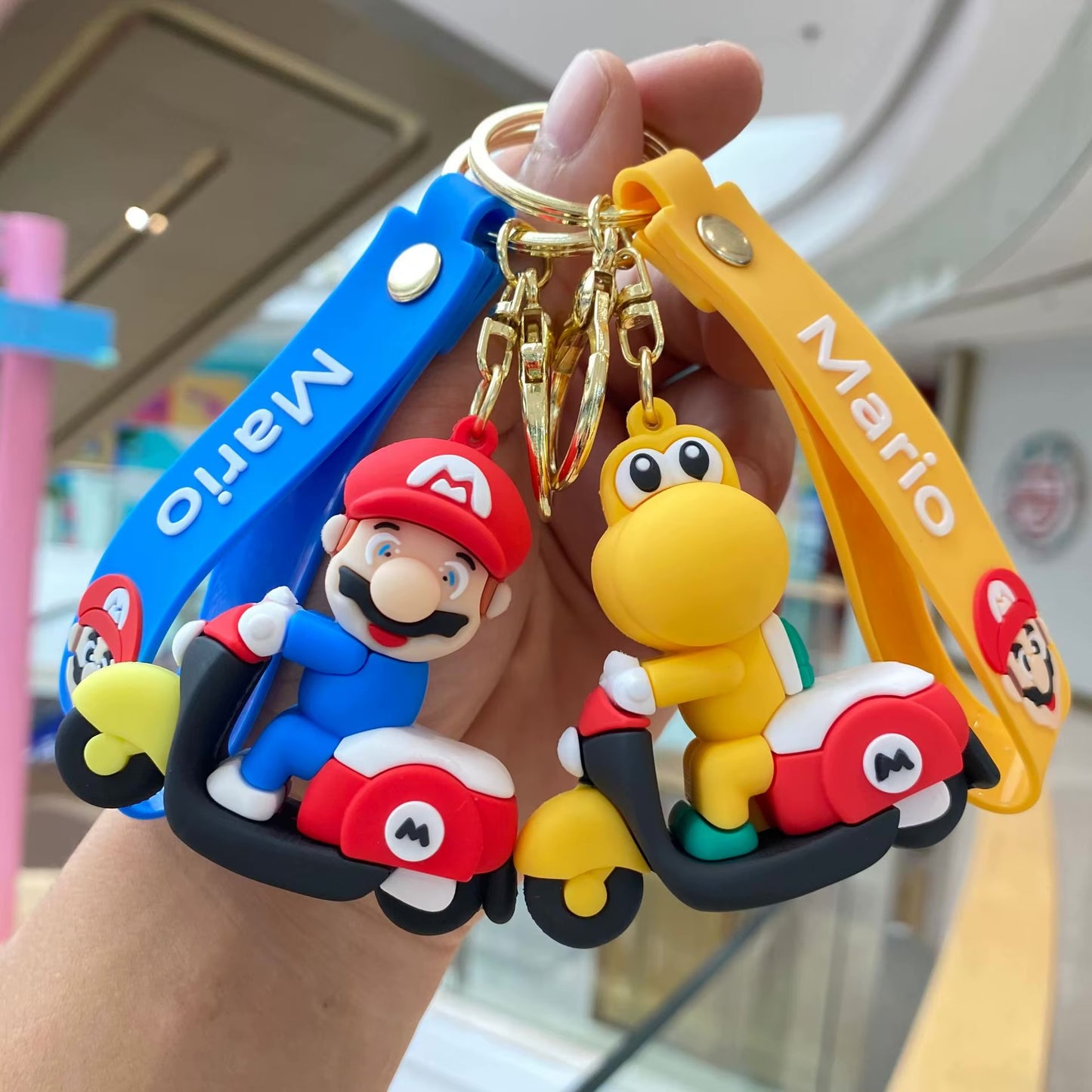 Gadgetshor Cute 3D Key Chain Mario Motorcycle