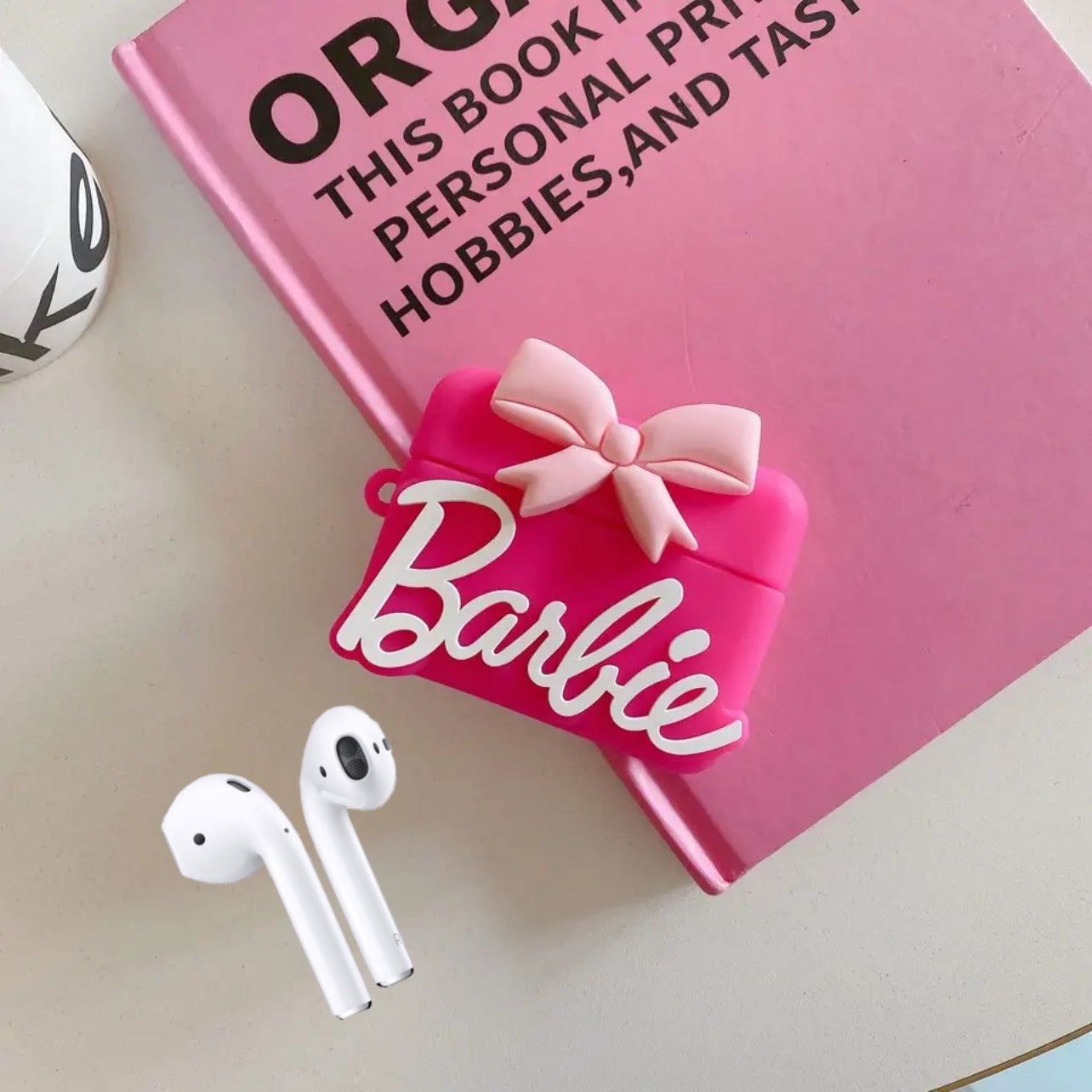 Gadgetshor 3D Silicone Airpods Case Pink Barbie Bow Series