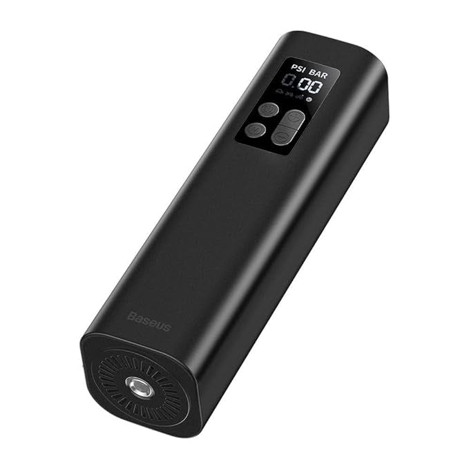 Gadgetshor Baseus Mini Car Compressor Air Pump Tyre Inflator Portable for Cigarette Lighter Socket Black