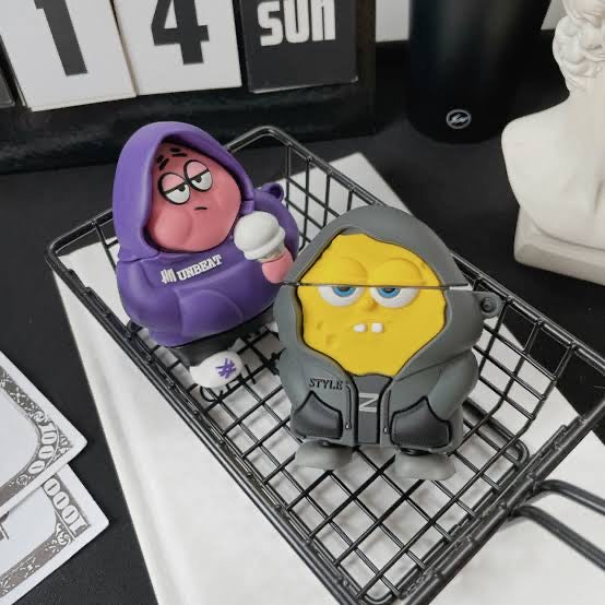 Gadgetshor 3D Silicone Patrik & Sponge-Bob AirPods Cases Series