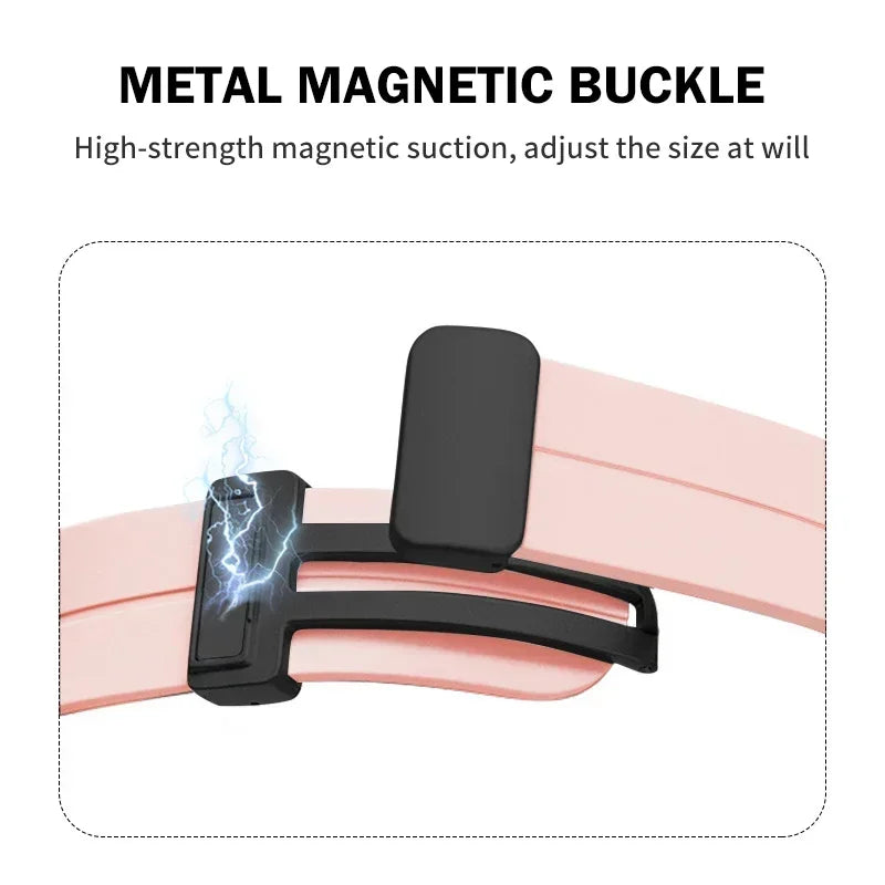 Gadgetshor Silicone Magnetic Strap Compatible with Apple Watch All Series (Watch Not Included)
