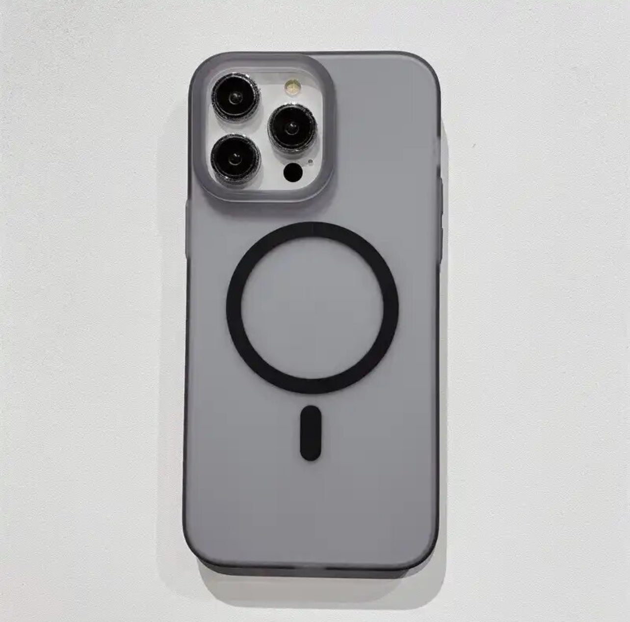 Gadgetshor Clear & Smoke MagSafe Back Case With Animation for 14 & 15 Series
