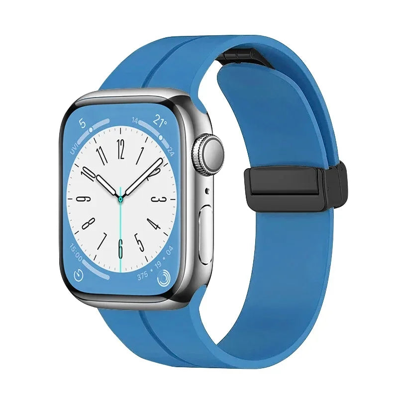Gadgetshor Silicone Magnetic Strap Compatible with Apple Watch All Series (Watch Not Included)