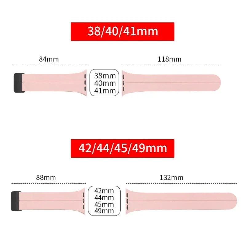 Gadgetshor Silicone Magnetic Strap Compatible with Apple Watch All Series (Watch Not Included)