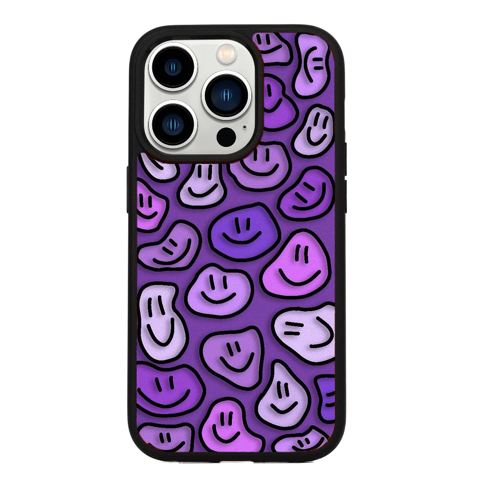 Gadgetshor Smily Print Series iPhone Back Glass Case