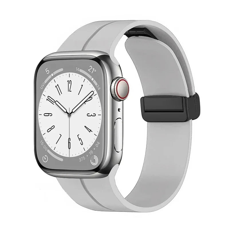 Gadgetshor Silicone Magnetic Strap Compatible with Apple Watch All Series (Watch Not Included)