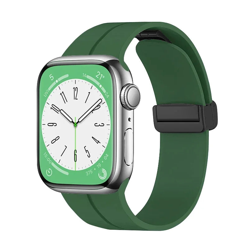 Gadgetshor Silicone Magnetic Strap Compatible with Apple Watch All Series (Watch Not Included)