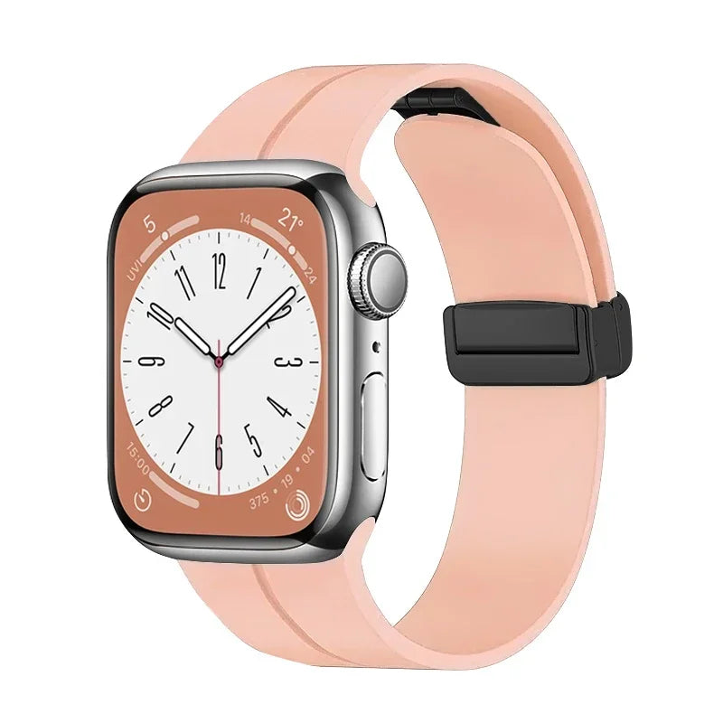 Gadgetshor Silicone Magnetic Strap Compatible with Apple Watch All Series (Watch Not Included)