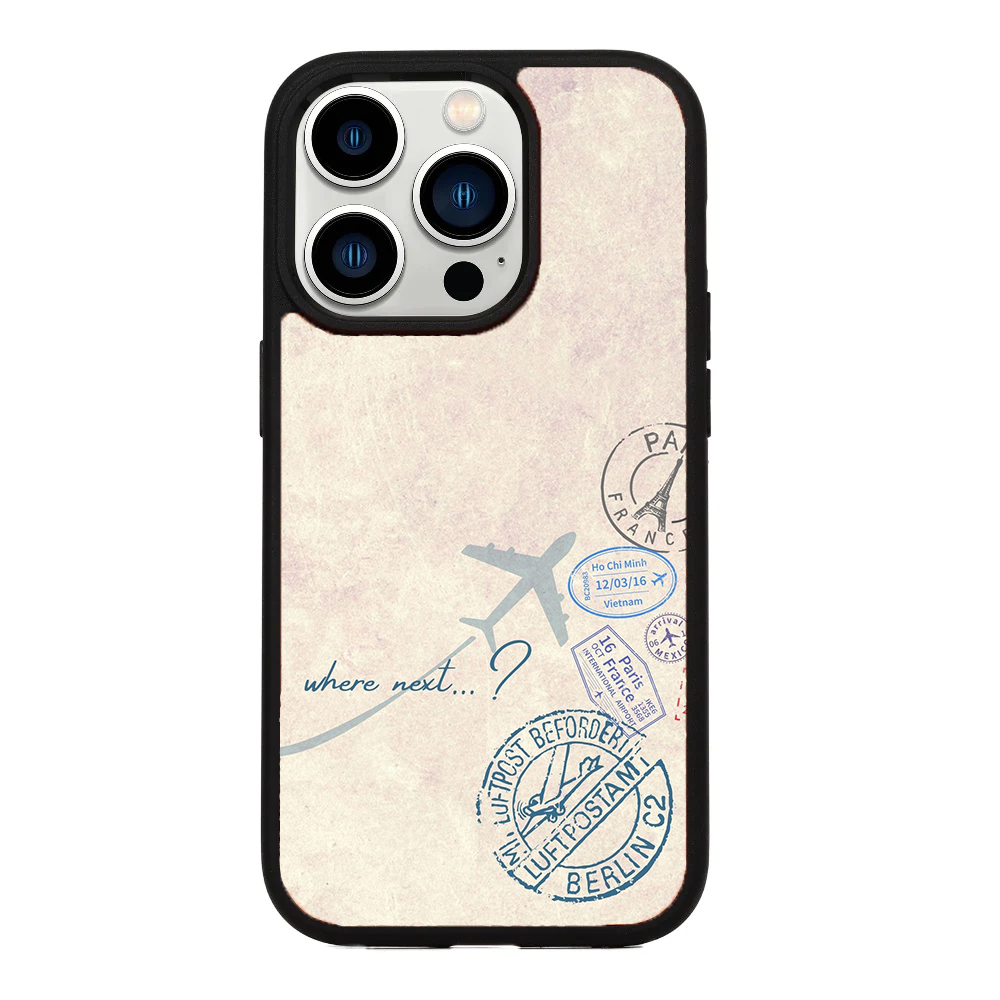 Gadgetshor Travellers Series iPhone Back Glass Case