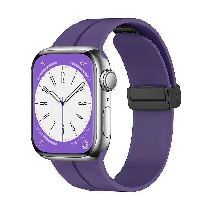 Gadgetshor Silicone Magnetic Strap Compatible with Apple Watch All Series (Watch Not Included)