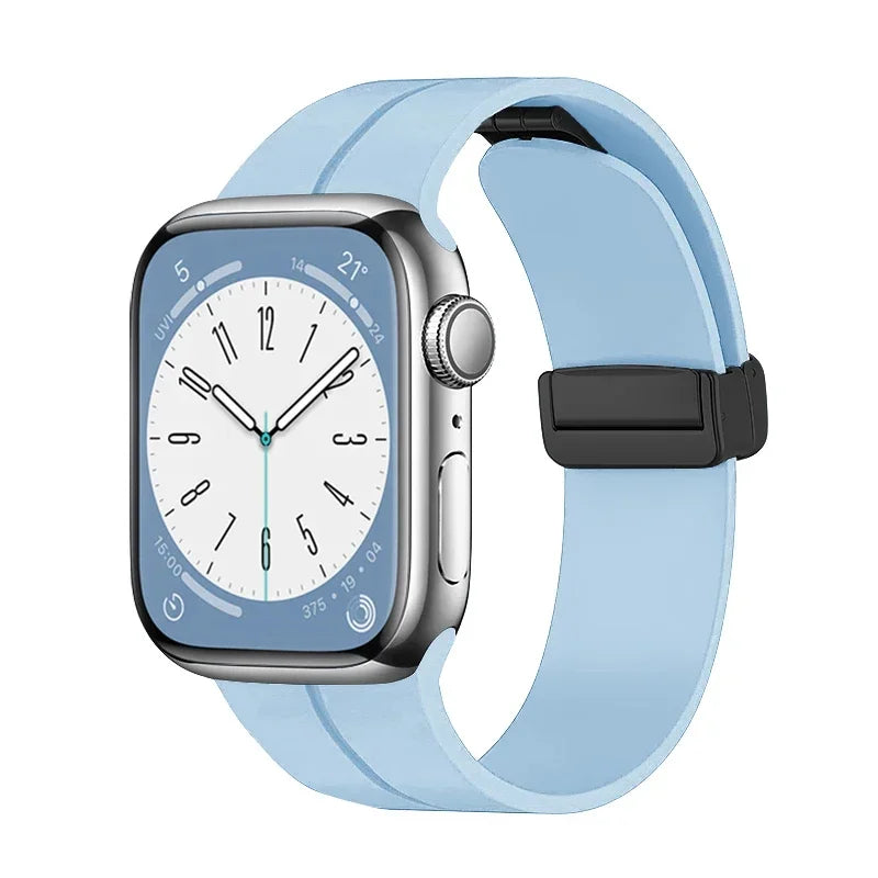 Gadgetshor Silicone Magnetic Strap Compatible with Apple Watch All Series (Watch Not Included)