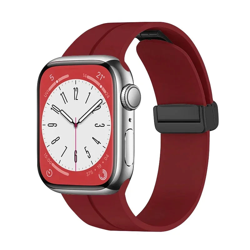 Gadgetshor Silicone Magnetic Strap Compatible with Apple Watch All Series (Watch Not Included)