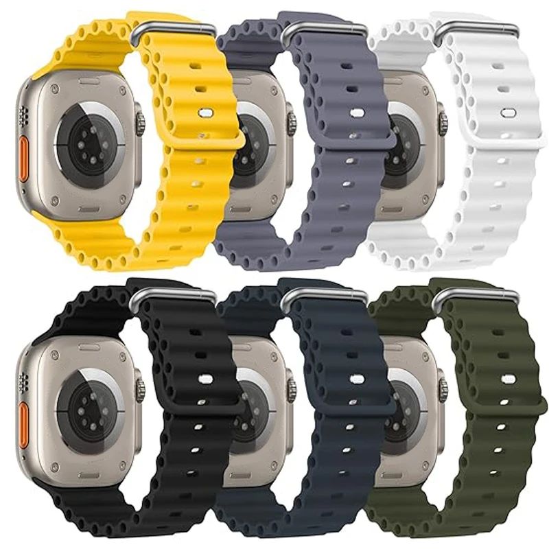 Gadgetshor Silicone Ocean Band Compatible with Apple Watch All Series (Watch Not Included)