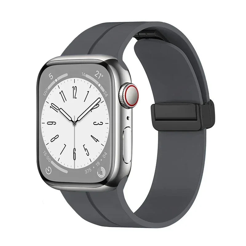 Gadgetshor Silicone Magnetic Strap Compatible with Apple Watch All Series (Watch Not Included)