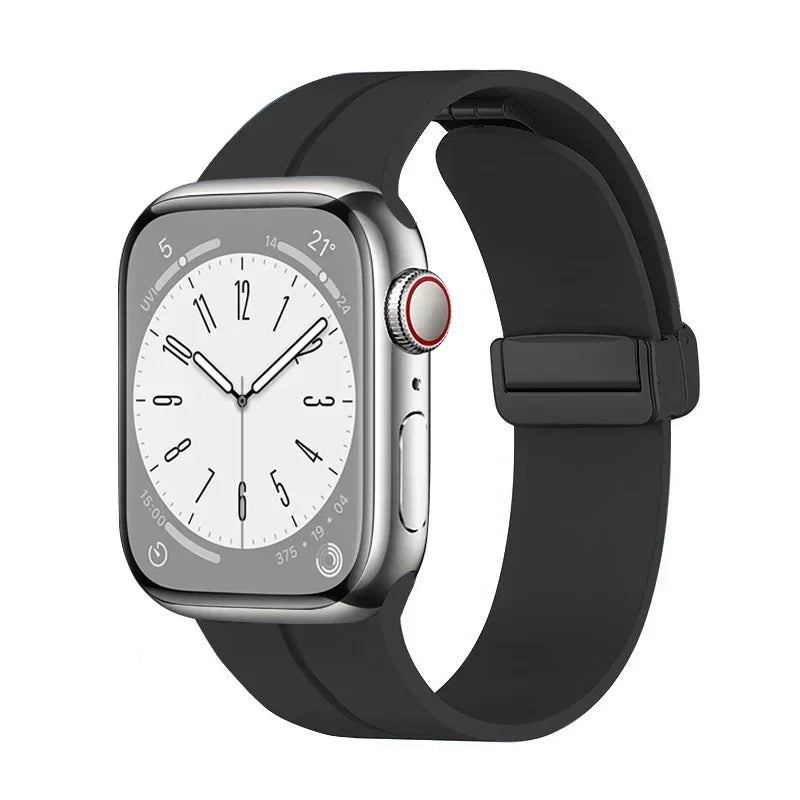 Gadgetshor Silicone Magnetic Strap Compatible with Apple Watch All Series (Watch Not Included)