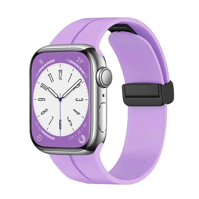 Gadgetshor Silicone Magnetic Strap Compatible with Apple Watch All Series (Watch Not Included)