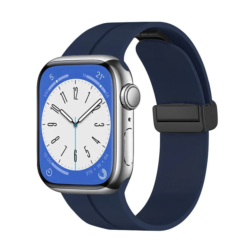 Gadgetshor Silicone Magnetic Strap Compatible with Apple Watch All Series (Watch Not Included)