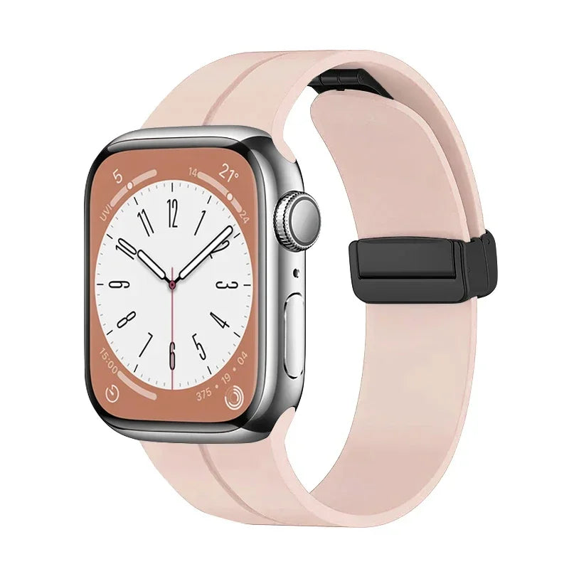 Gadgetshor Silicone Magnetic Strap Compatible with Apple Watch All Series (Watch Not Included)