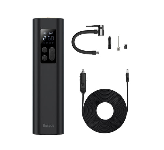 Gadgetshor Baseus Mini Car Compressor Air Pump Tyre Inflator Portable for Cigarette Lighter Socket Black