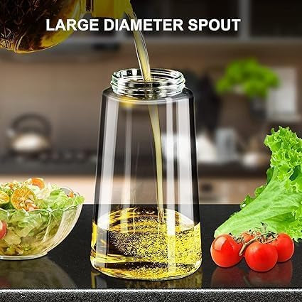Gadgetshor 2-in-1 Glass Oil Sprayer & Dispenser Bottle – Premium Nozzle, 500ML Food Grade Oil Spray Bottle for Cooking, Air Fryer, Roasting & Frying – (Random Color)
